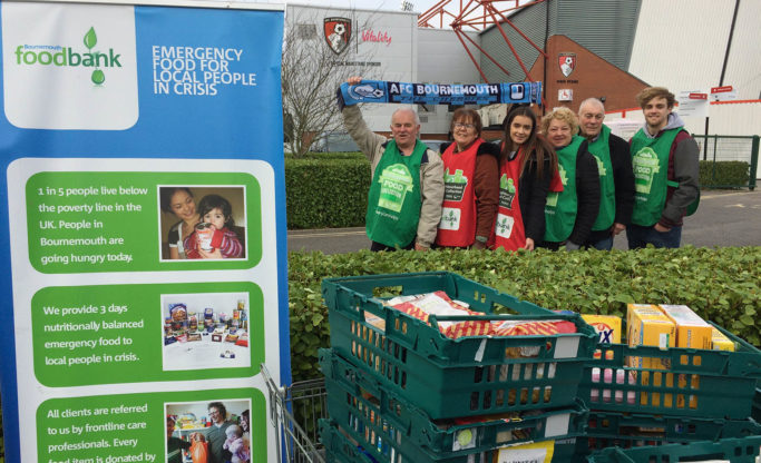 Foodbank Volunteers at AFC Bournemouth Football