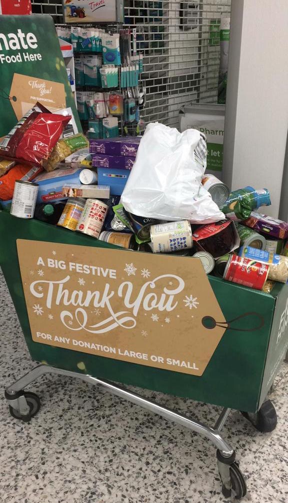 Christmas Supermarket Donations Trolley Bournemouth Foodbank